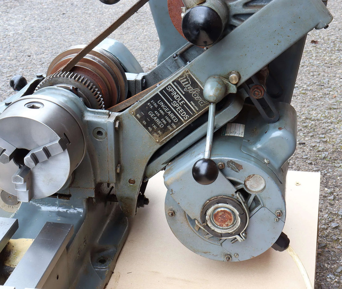 Myford Super 7B lathe with cabinet stand