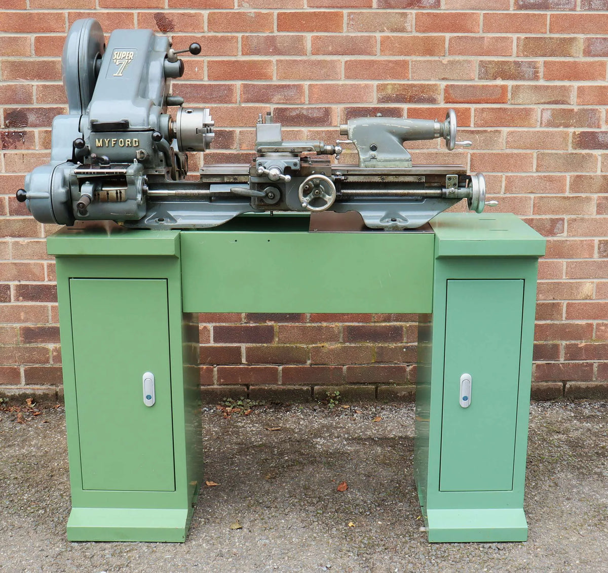 Myford Super 7B lathe with cabinet stand