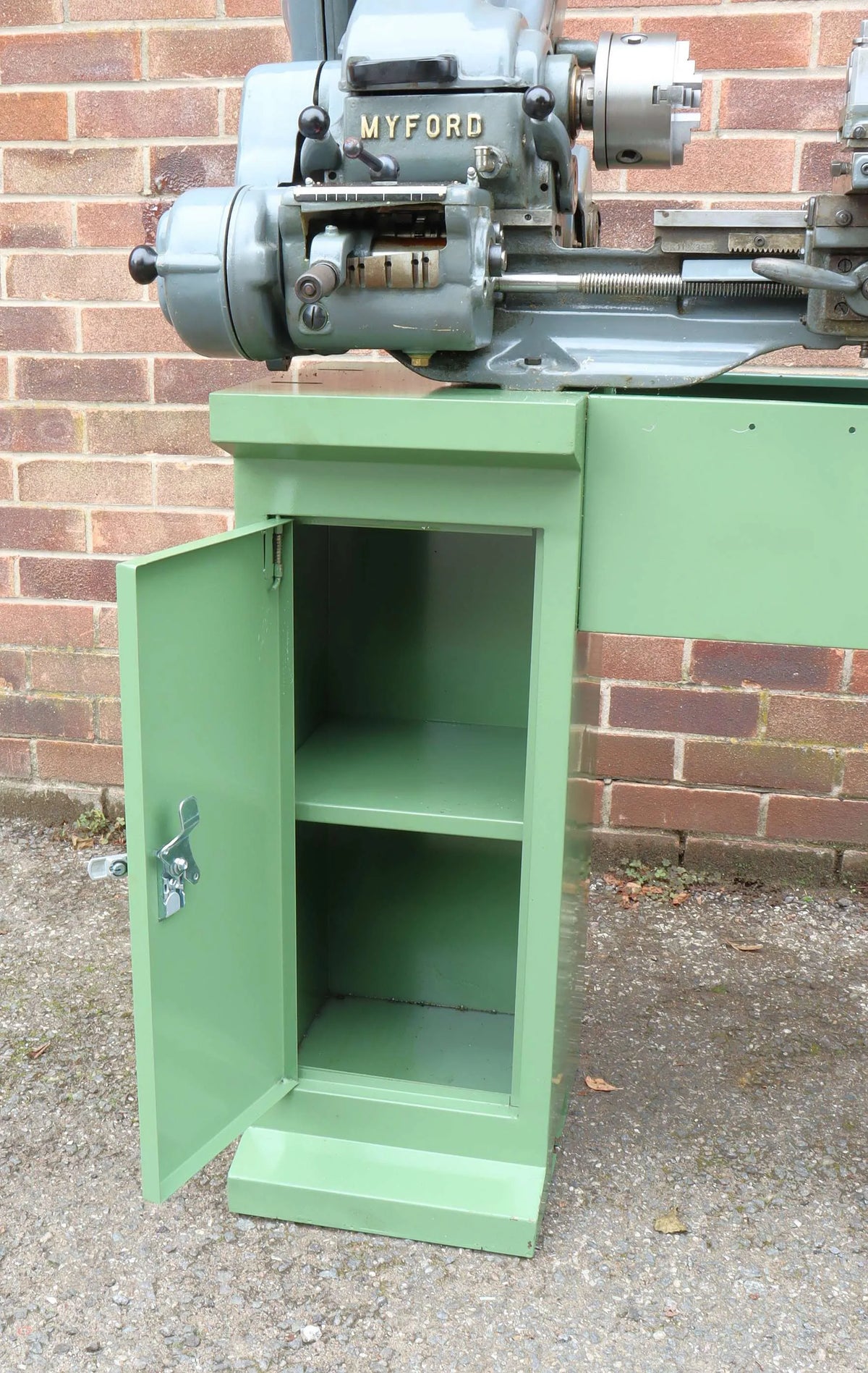 Myford Super 7B lathe with cabinet stand