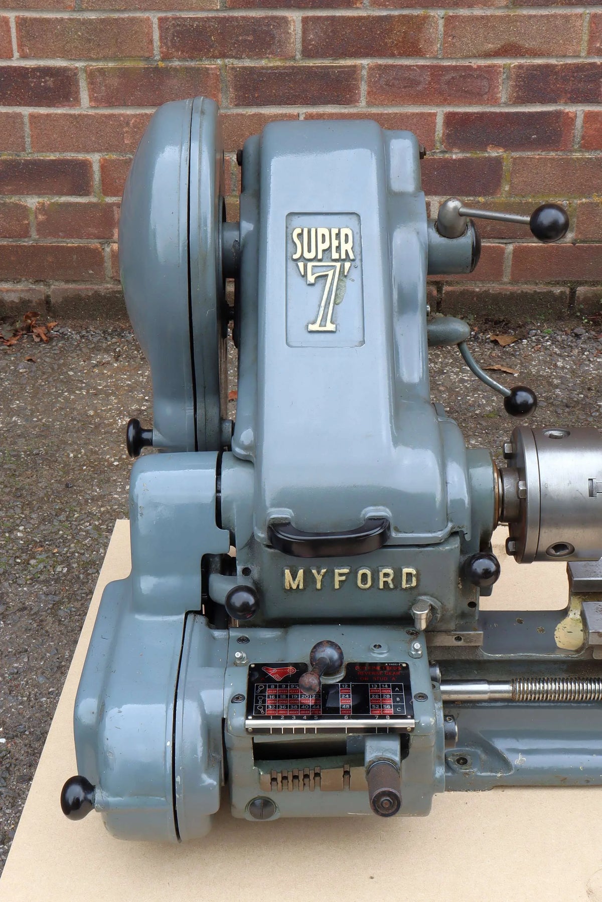 Myford Super 7B lathe with cabinet stand