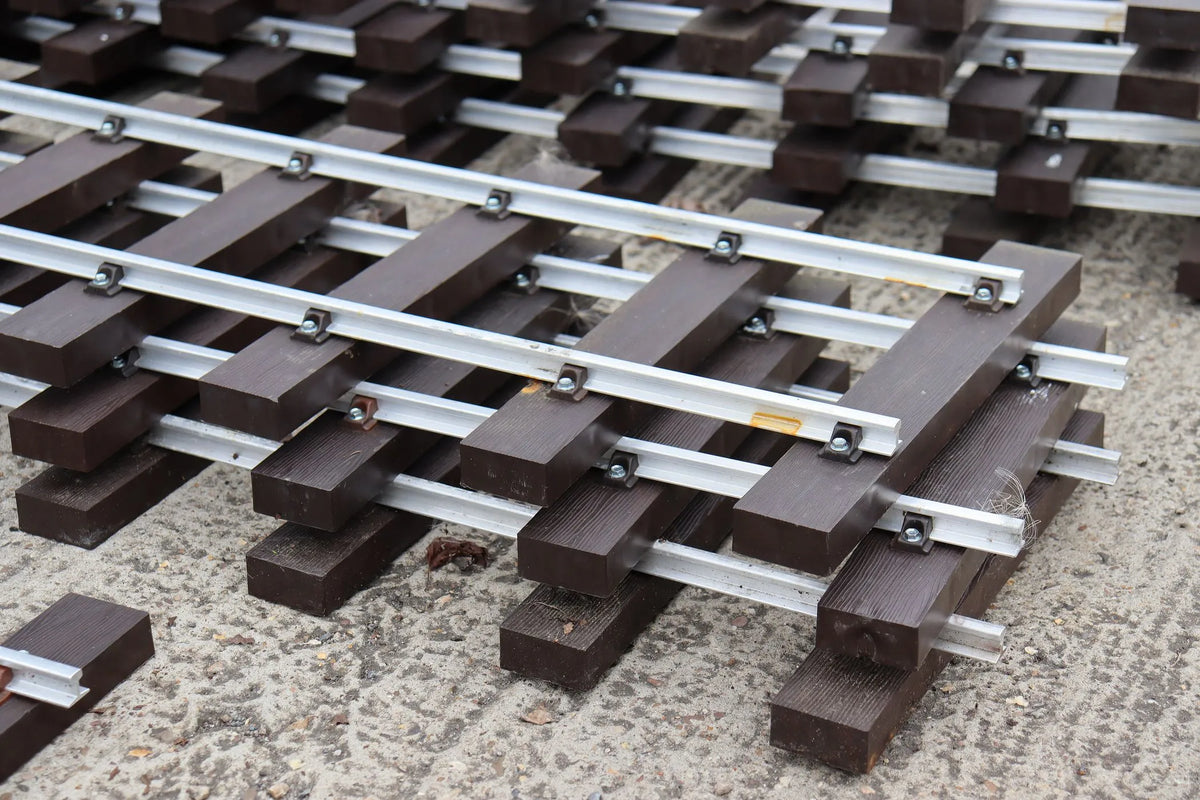 Eight 7 1/4 inch gauge track panels