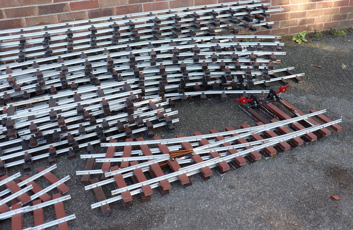 Quantity of 5 inch gauge track with four turnouts