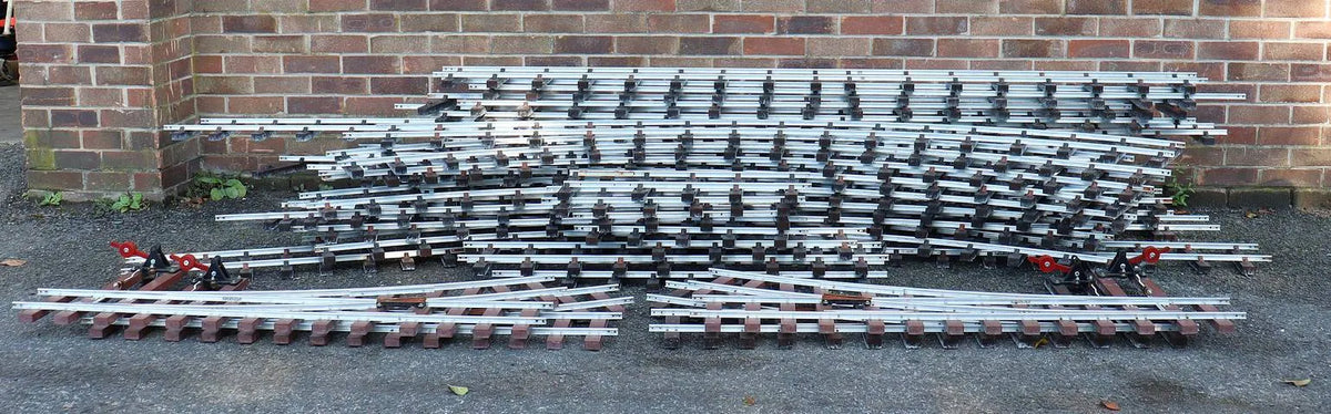 Quantity of 5 inch gauge track with four turnouts