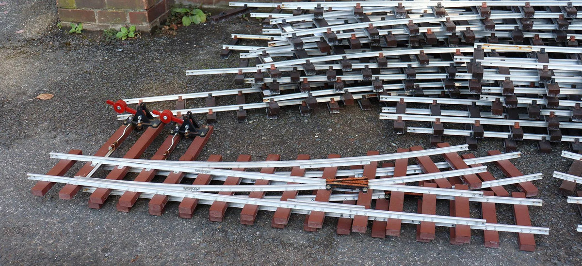 Quantity of 5 inch gauge track with four turnouts