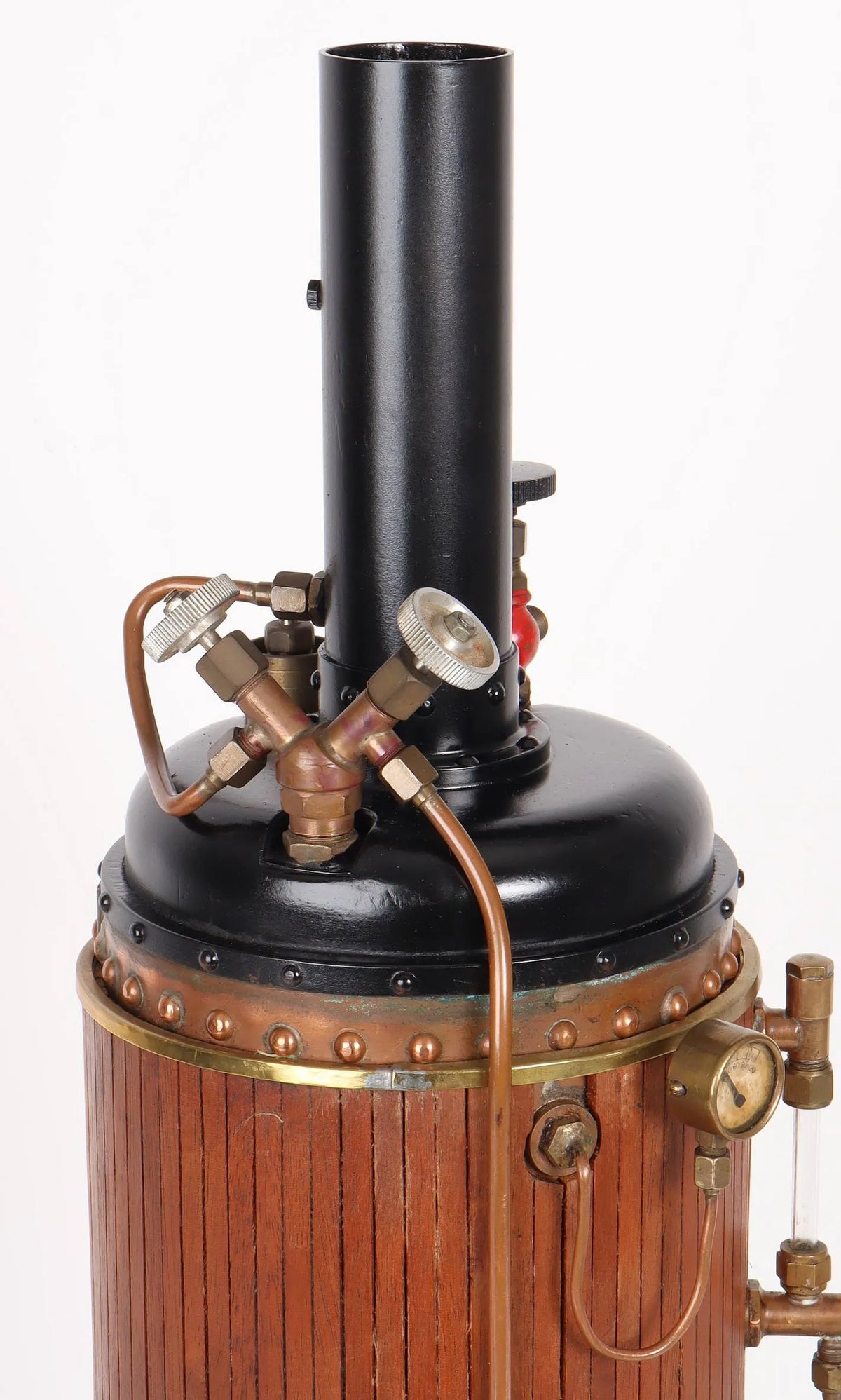 Coal-fired vertical boiler with steam pump