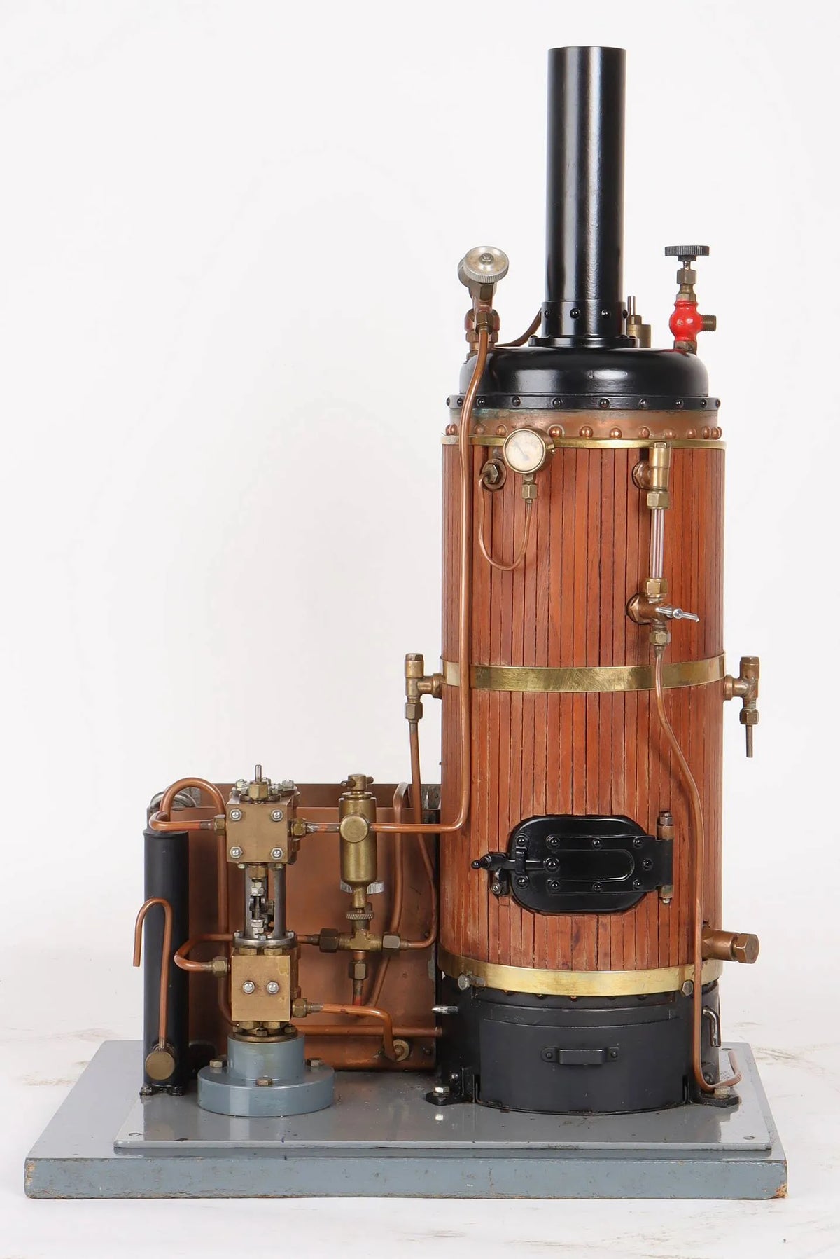 Coal-fired vertical boiler with steam pump