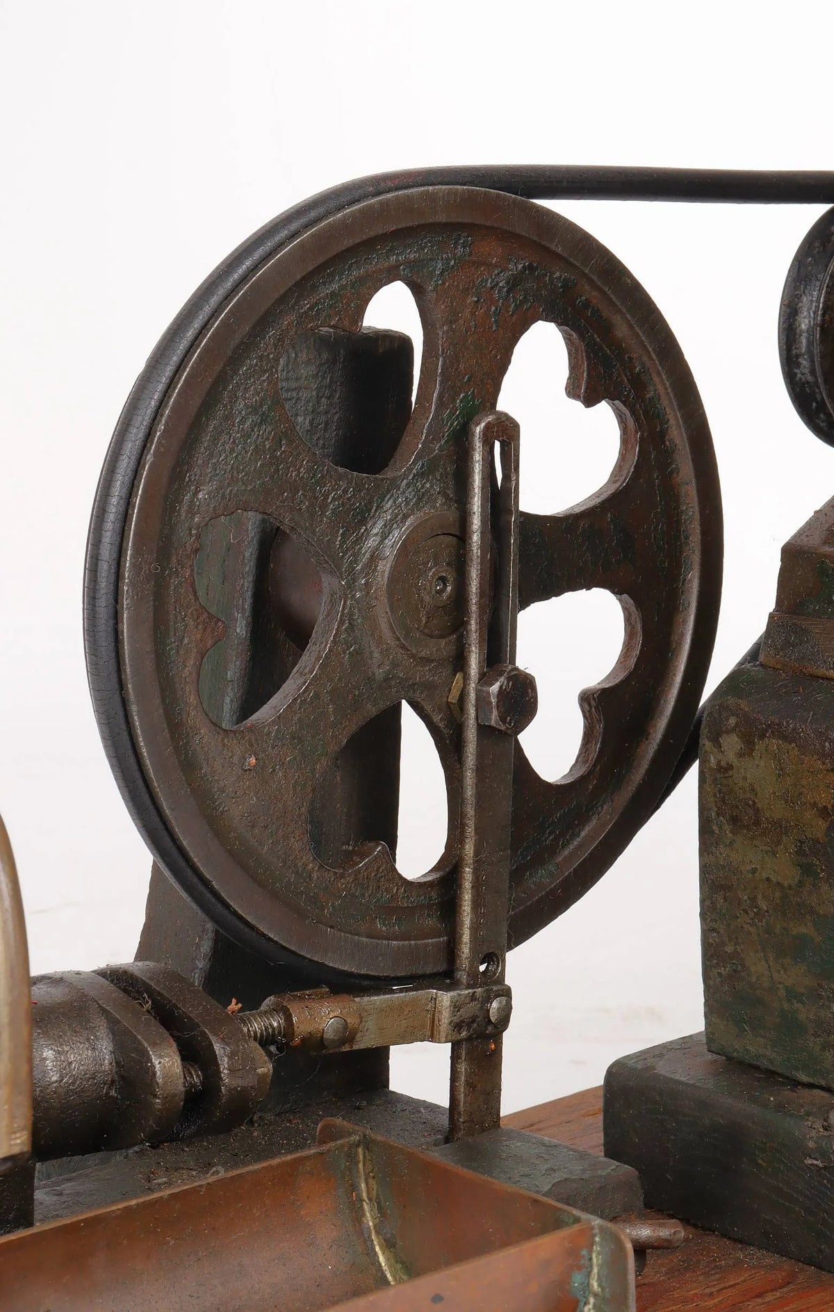 Vintage single cylinder vertical engine with pump