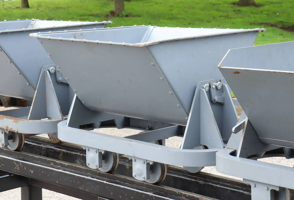 Rake of three 5 inch gauge tipper wagons