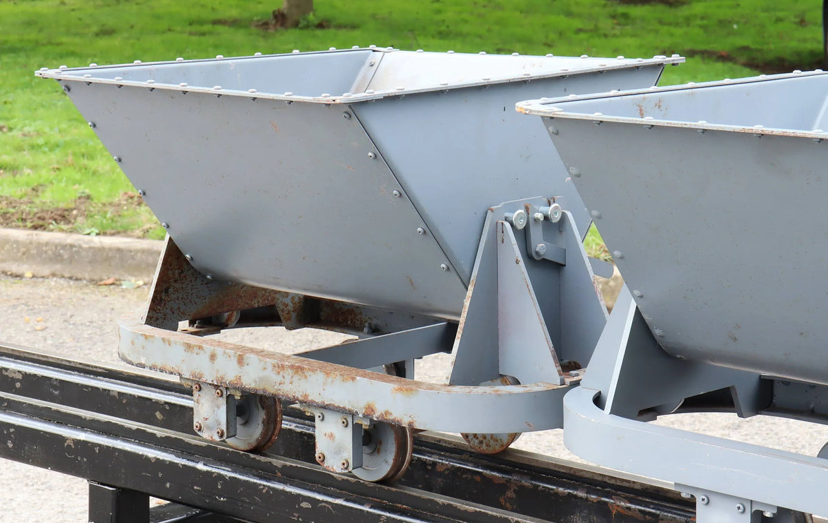 Rake of three 5 inch gauge tipper wagons