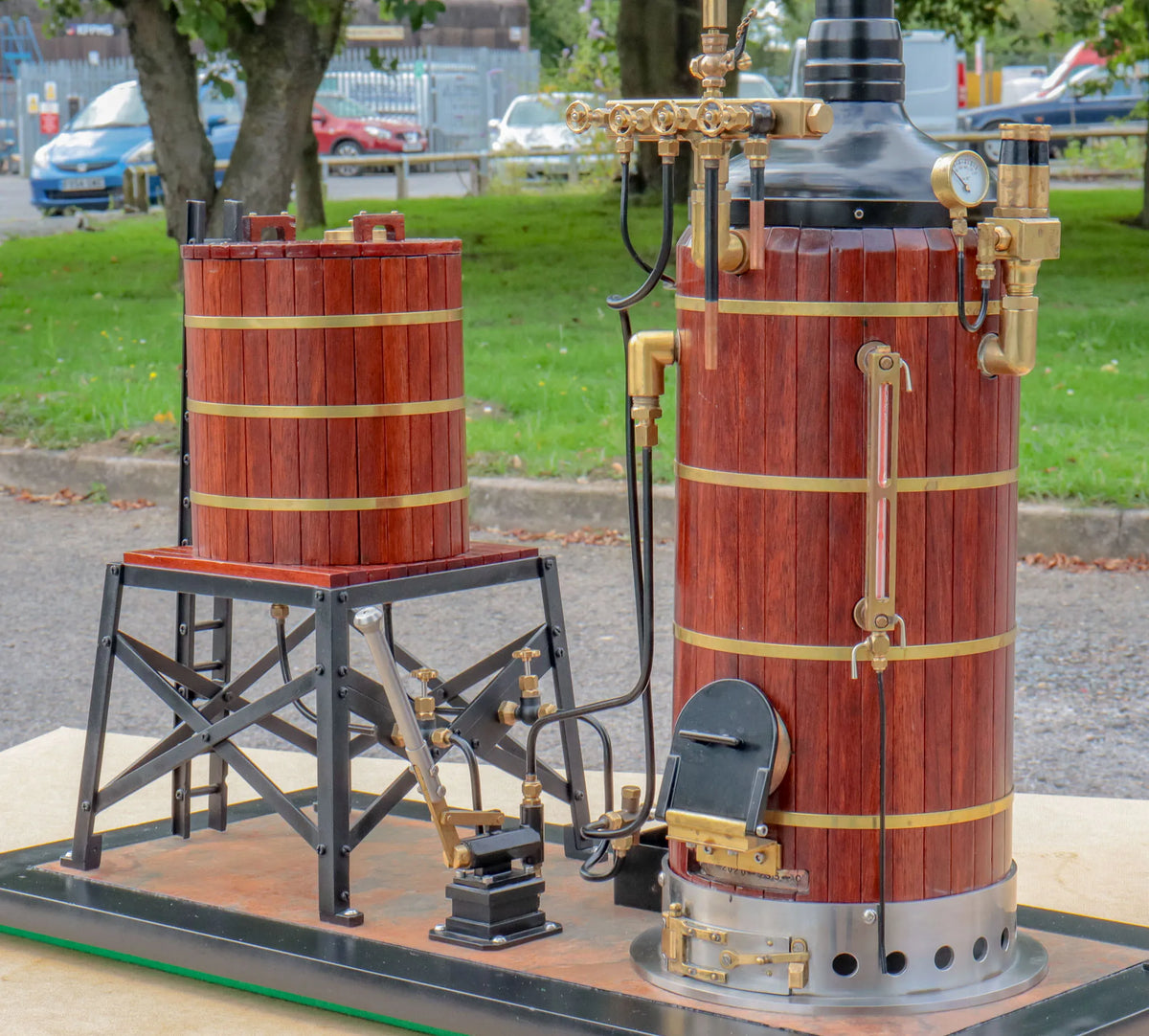 Vertical boiler with water tank