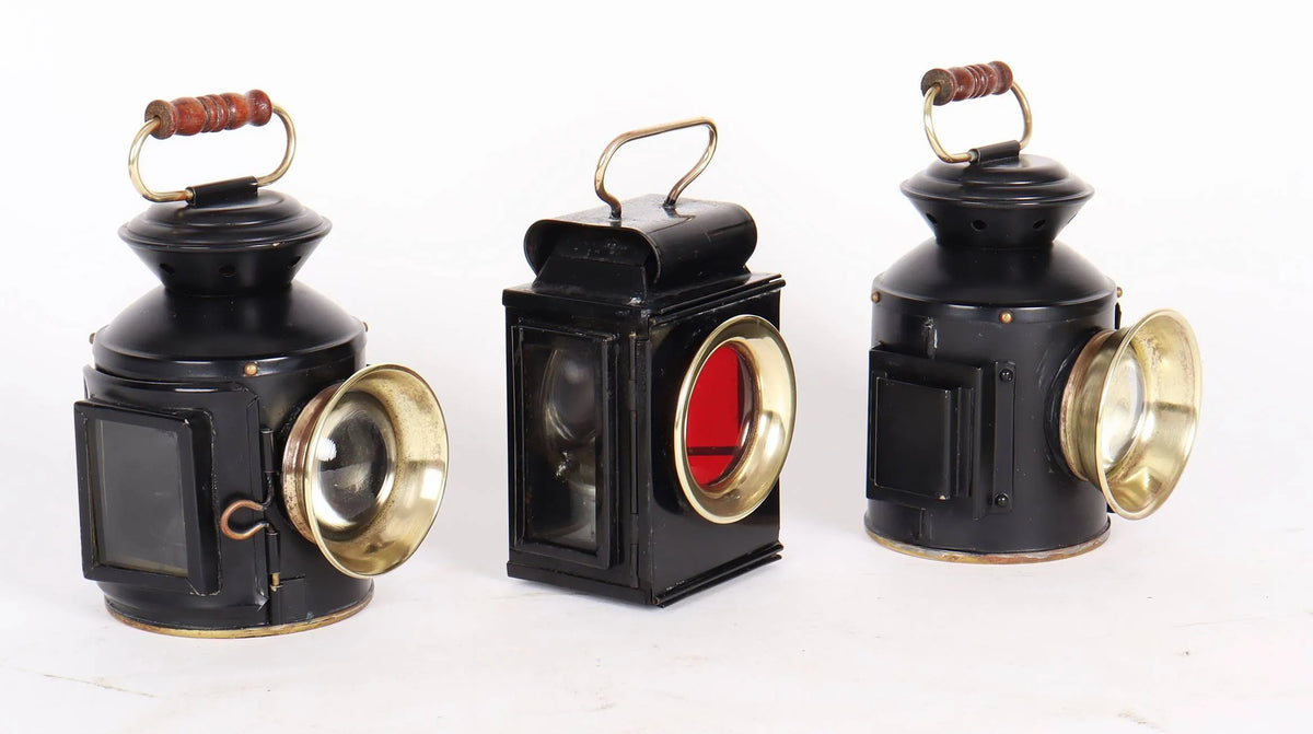 Set of three 4 inch scale traction engine lamps