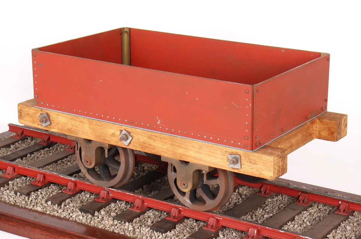 Four 5 inch narrow gauge wagons