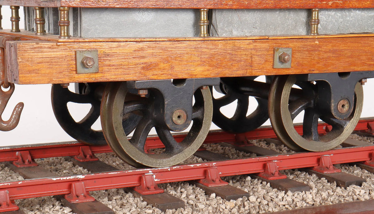 Four 5 inch narrow gauge wagons