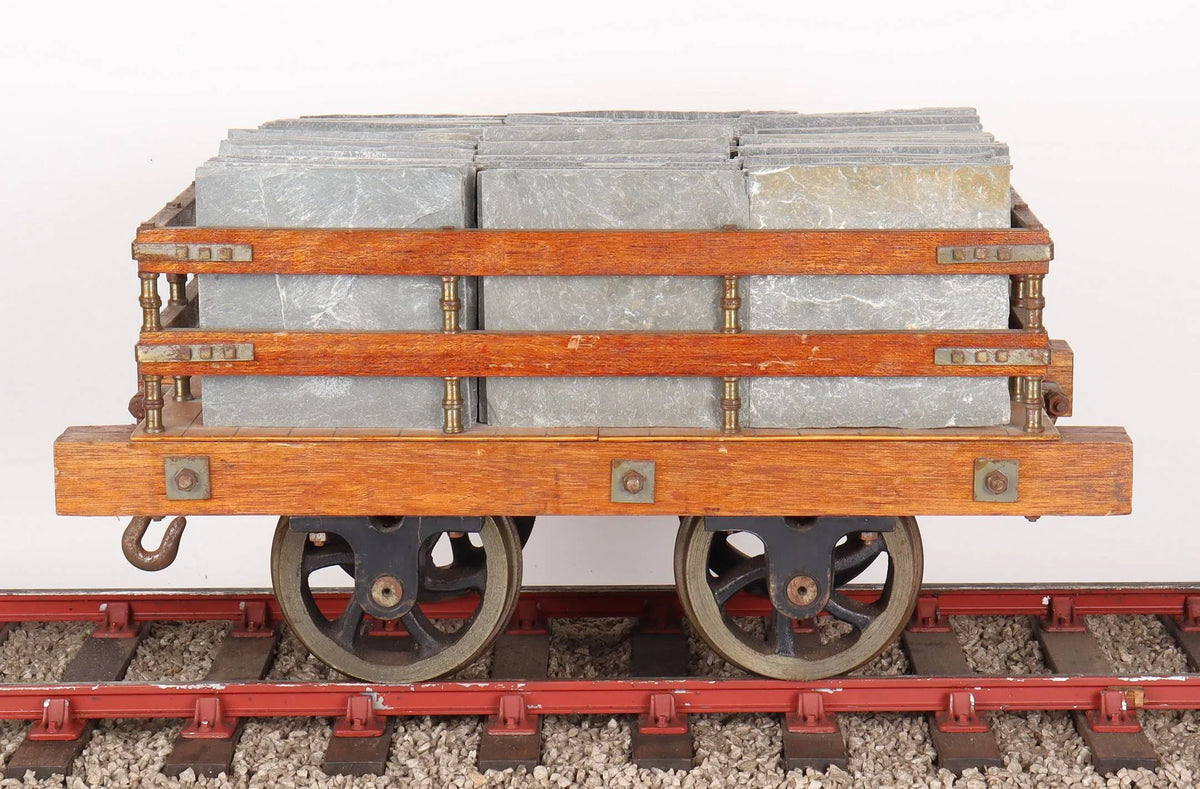 Four 5 inch narrow gauge wagons