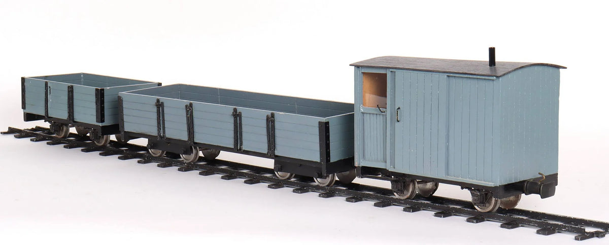 Two 32mm plank wagons & guards van