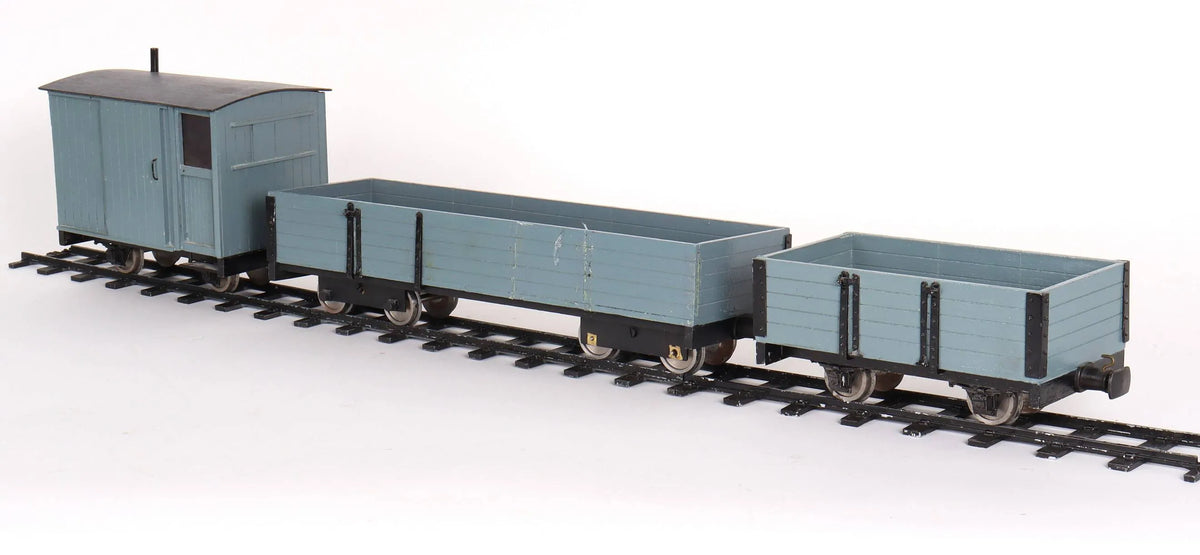 Two 32mm plank wagons & guards van