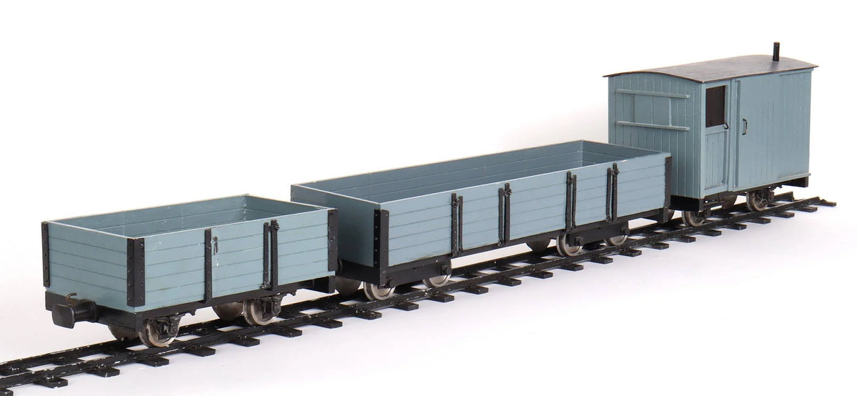 Two 32mm plank wagons & guards van