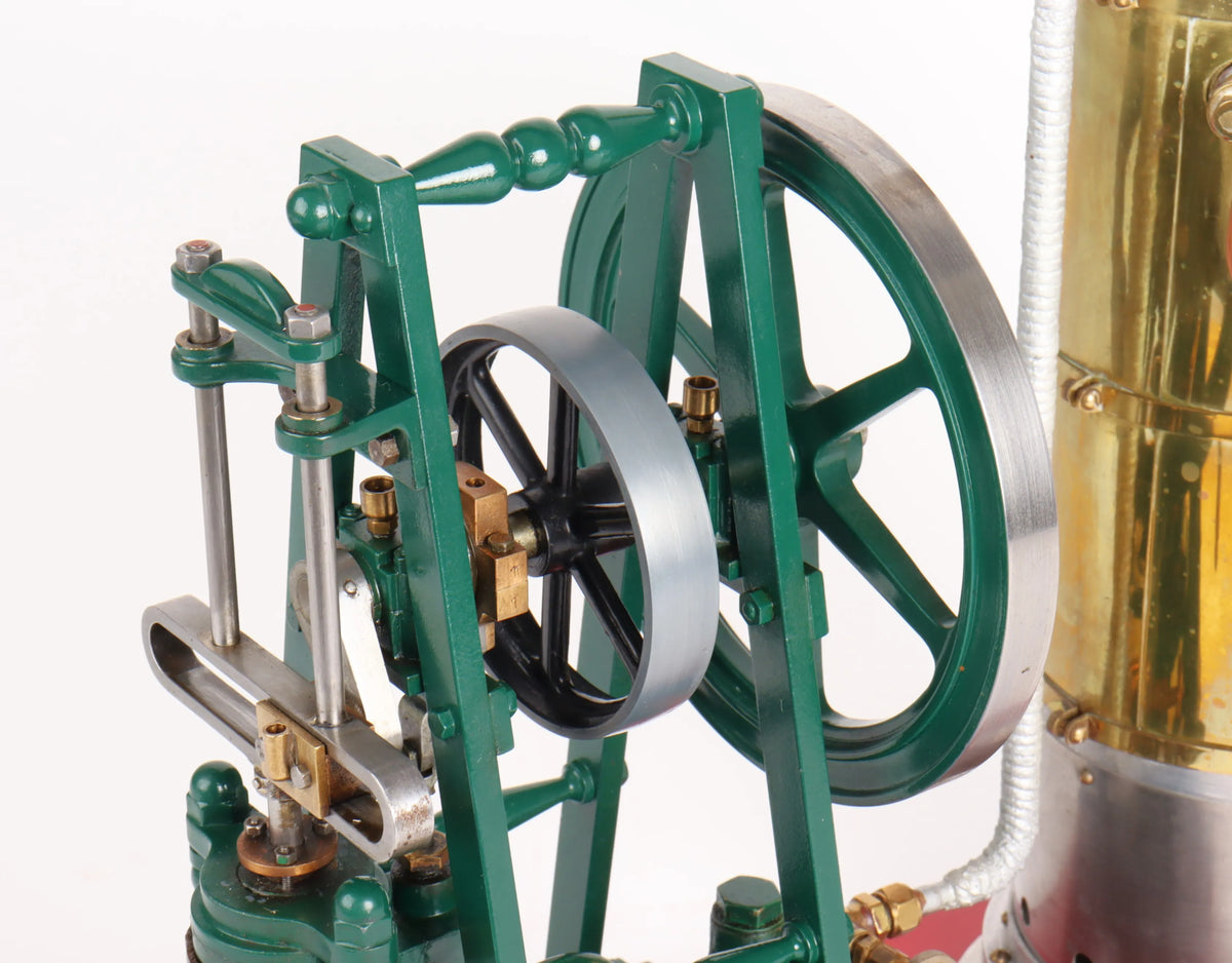 Small steam plant with vertical engine