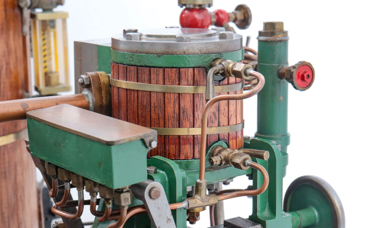 Steam plant with vertical engine and duplex pump