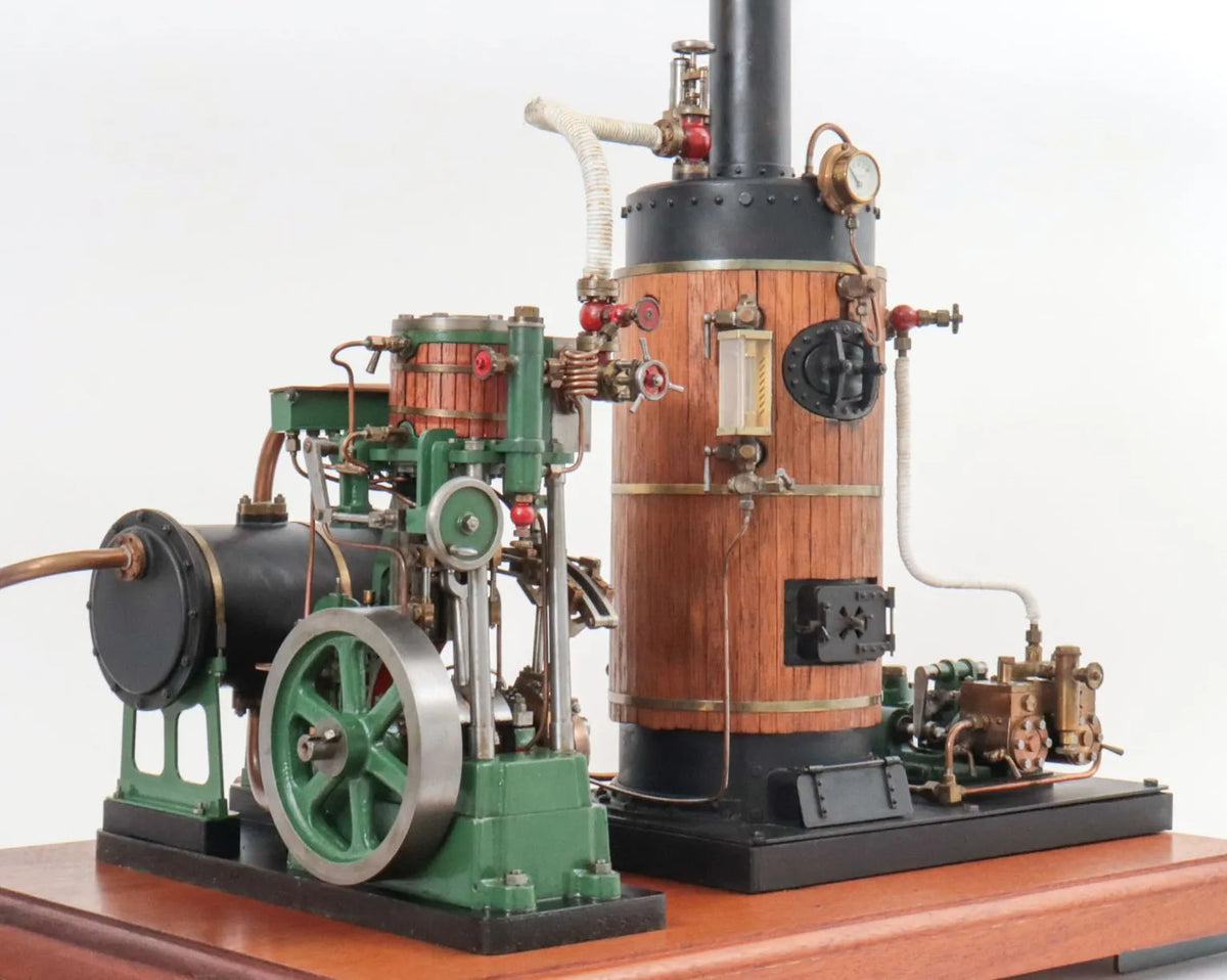 Steam plant with vertical engine and duplex pump