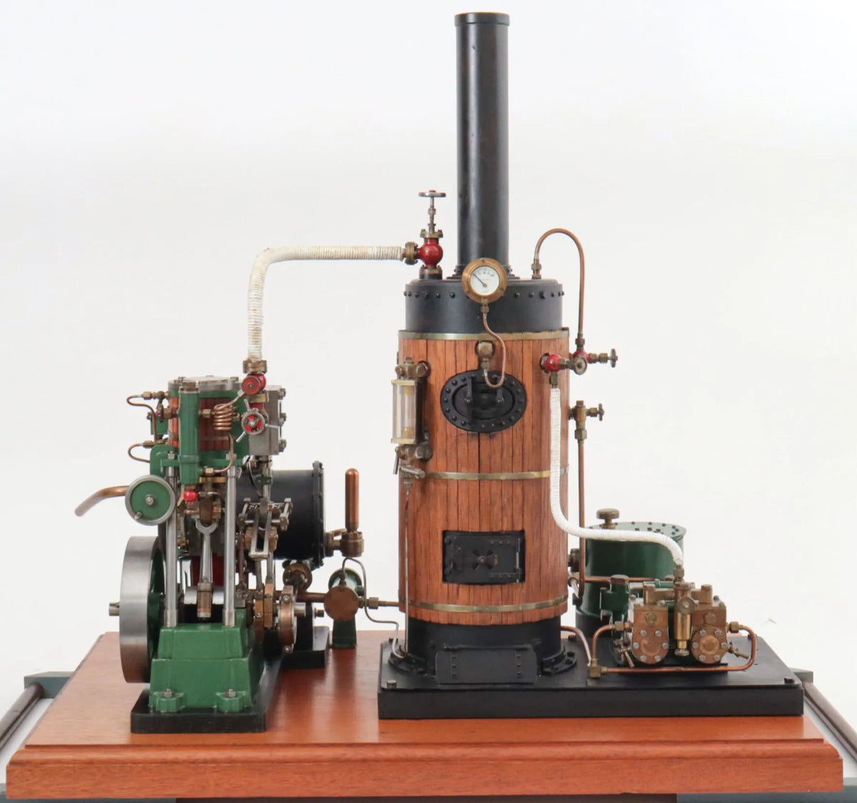 Steam plant with vertical engine and duplex pump
