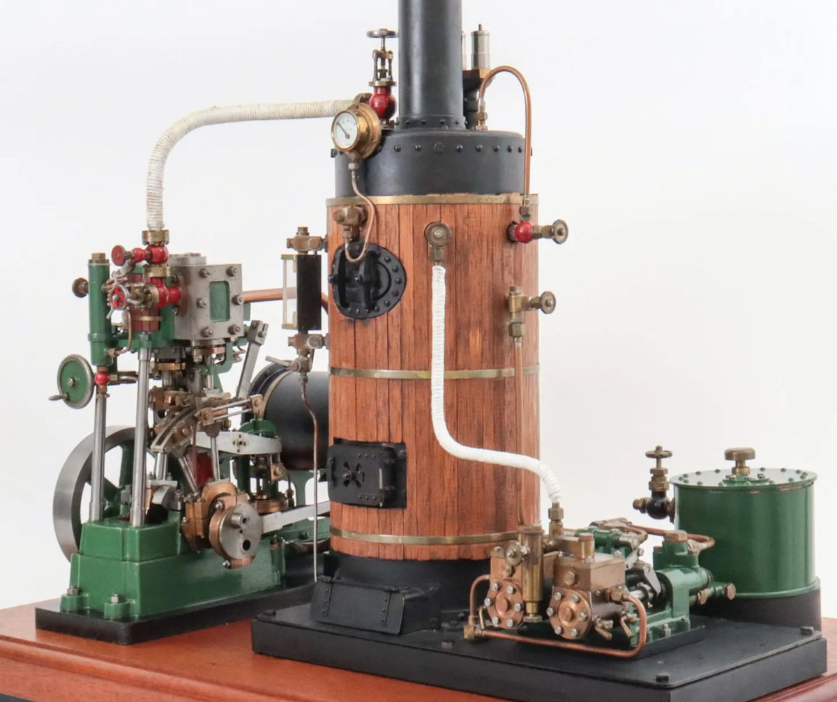 Steam plant with vertical engine and duplex pump