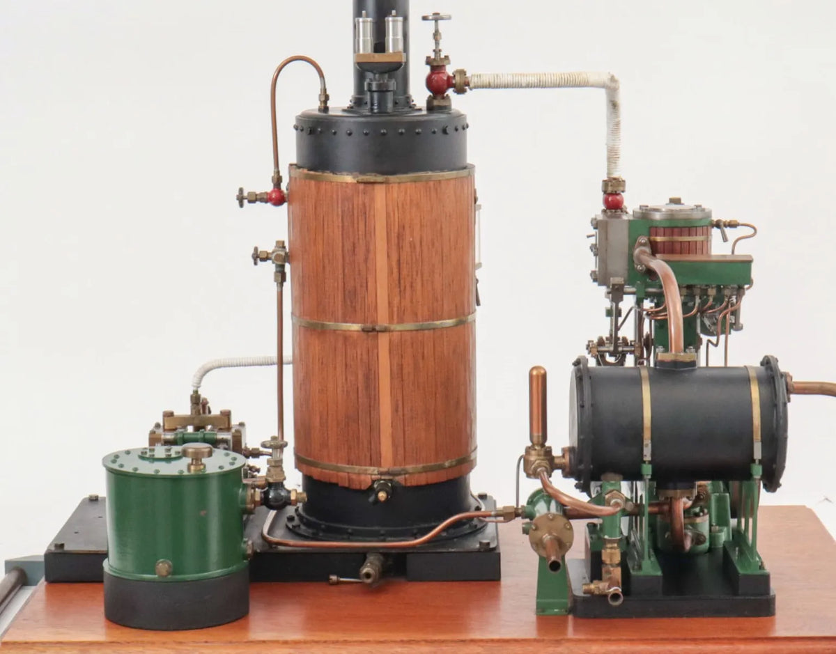 Steam plant with vertical engine and duplex pump
