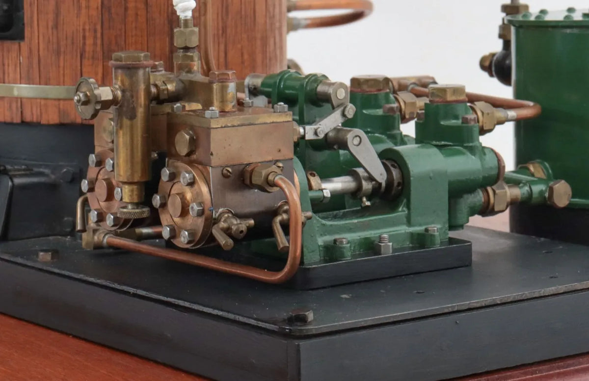 Steam plant with vertical engine and duplex pump