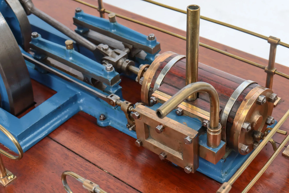 Horizontal mill engine in glass case