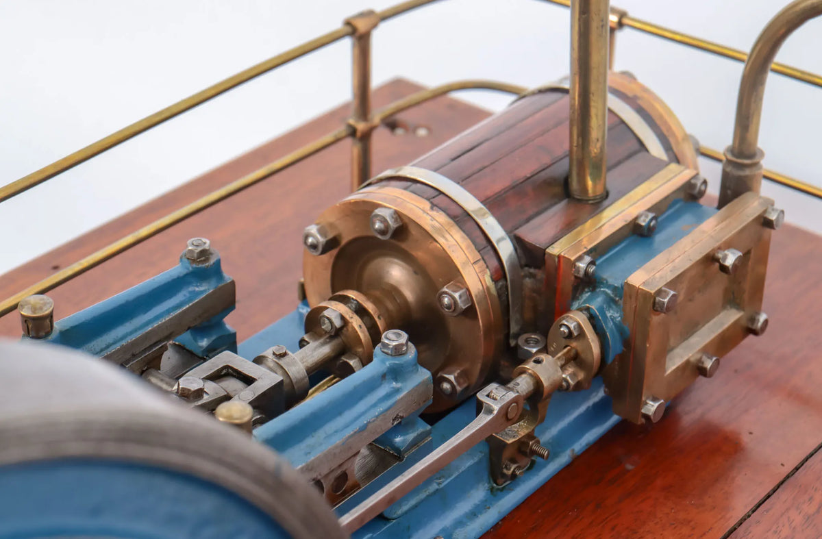 Horizontal mill engine in glass case