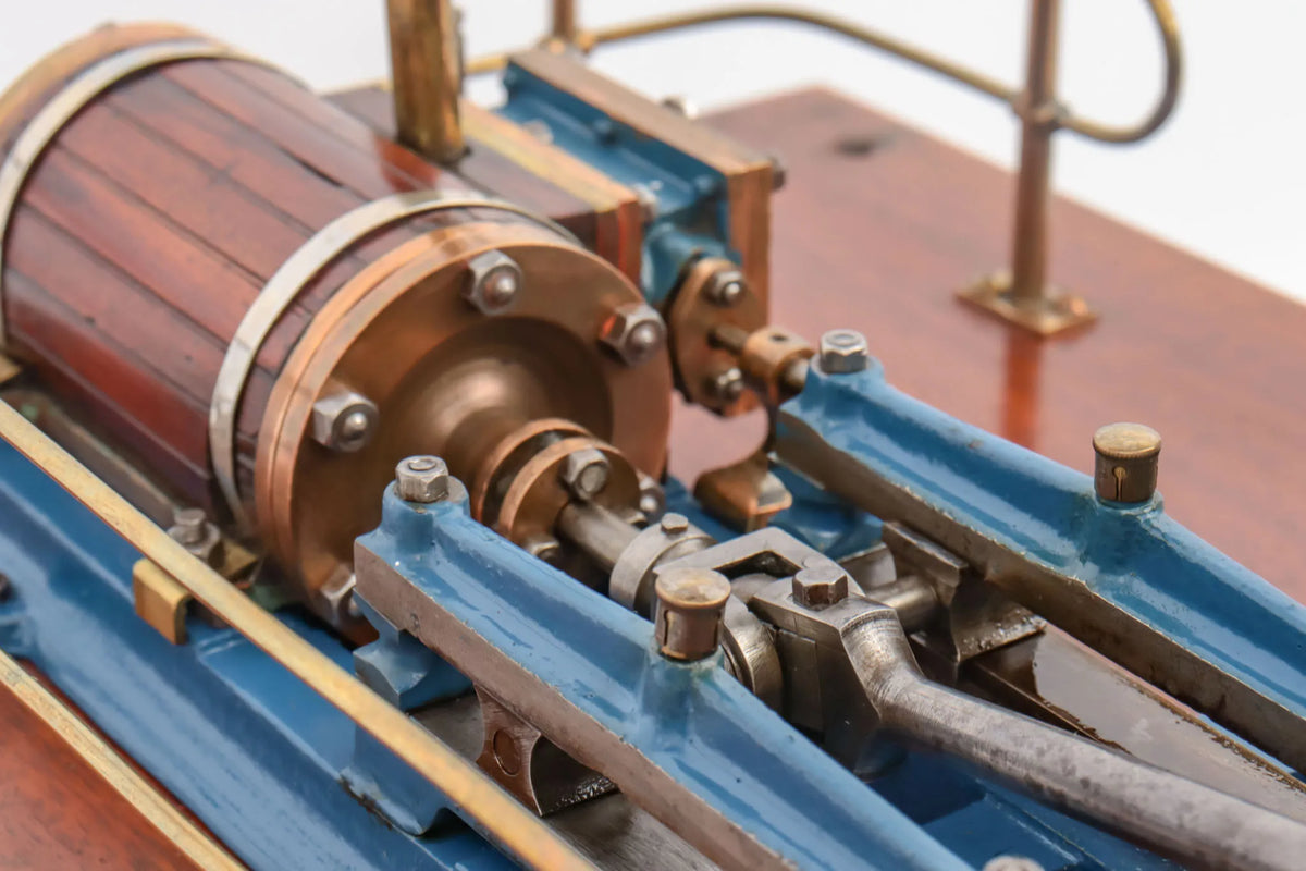 Horizontal mill engine in glass case