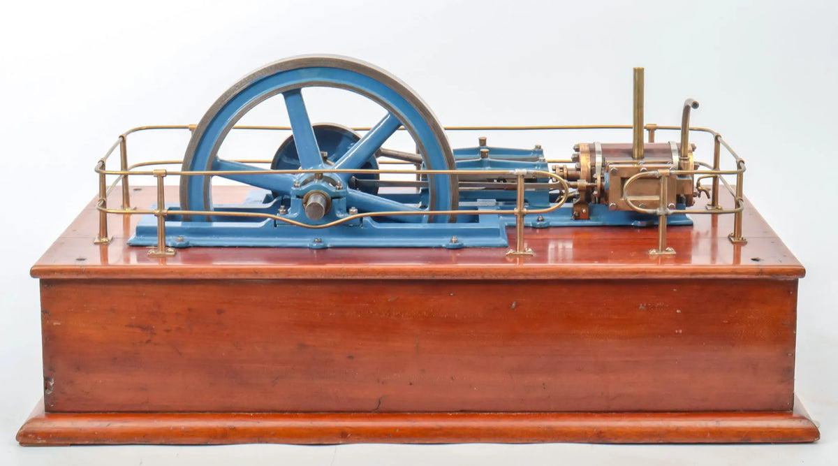 Horizontal mill engine in glass case