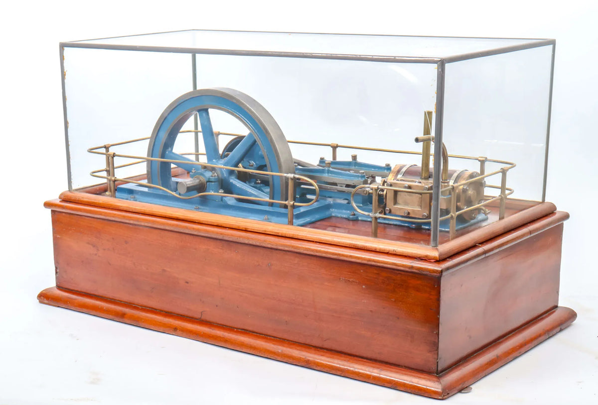 Horizontal mill engine in glass case