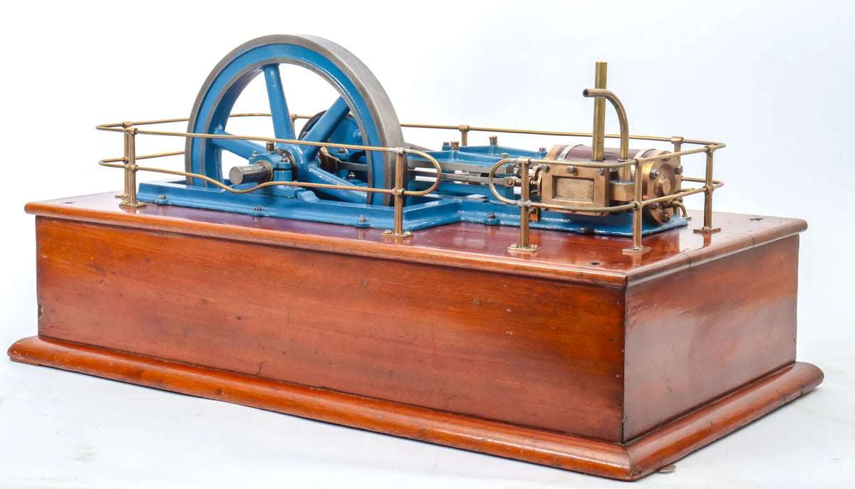 Horizontal mill engine in glass case
