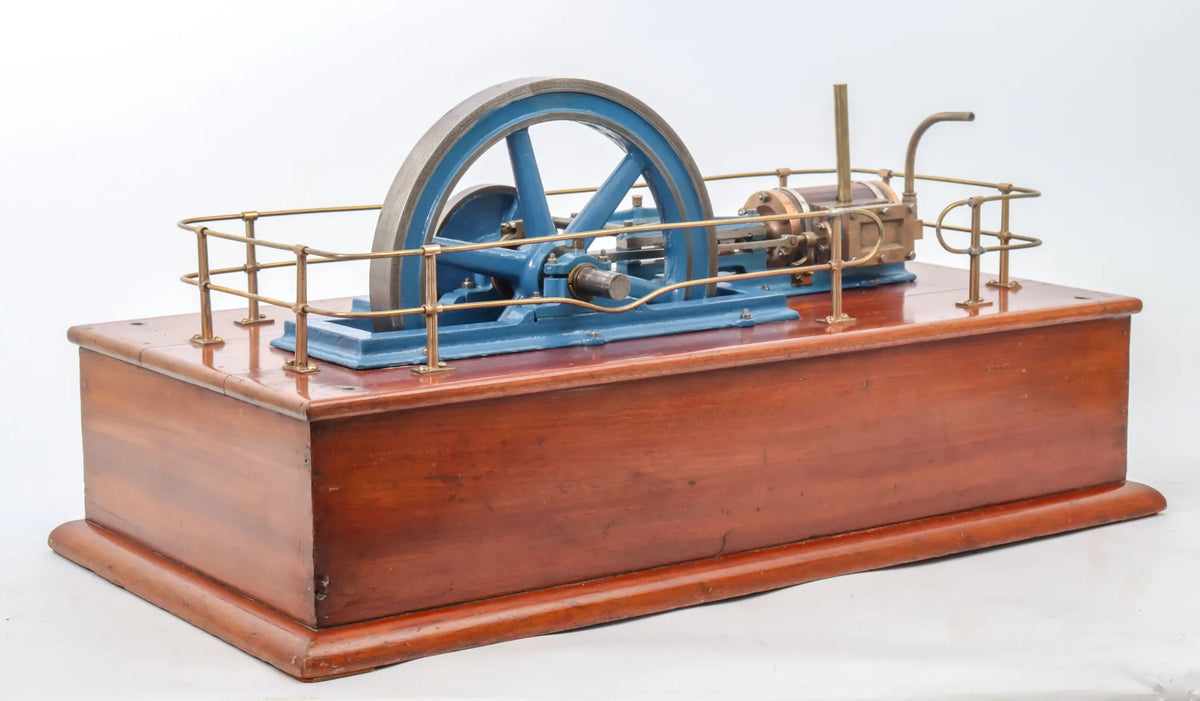 Horizontal mill engine in glass case