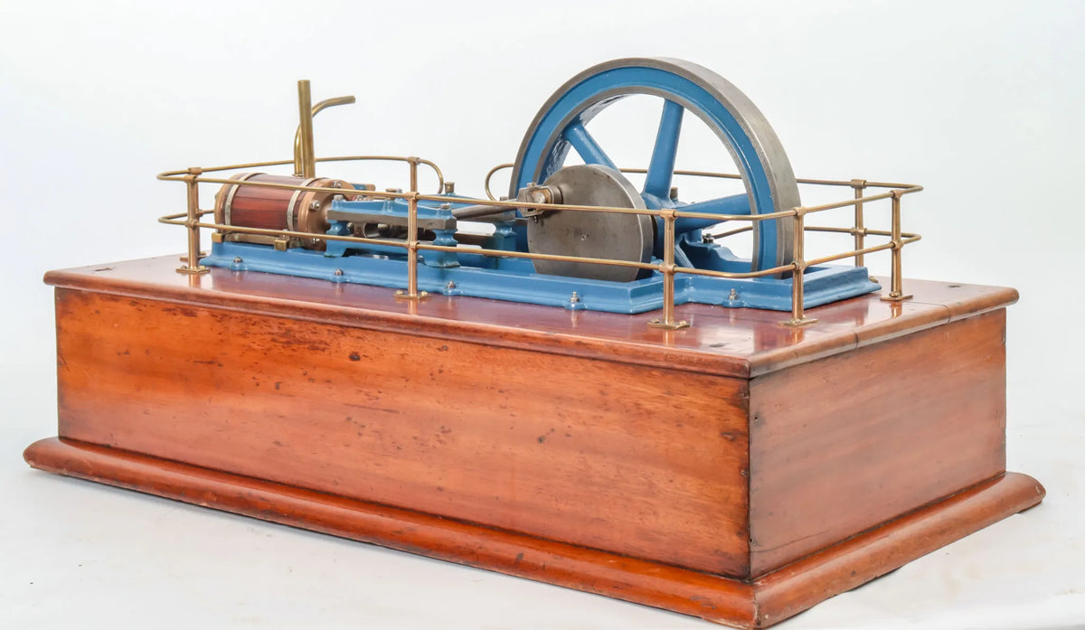 Horizontal mill engine in glass case