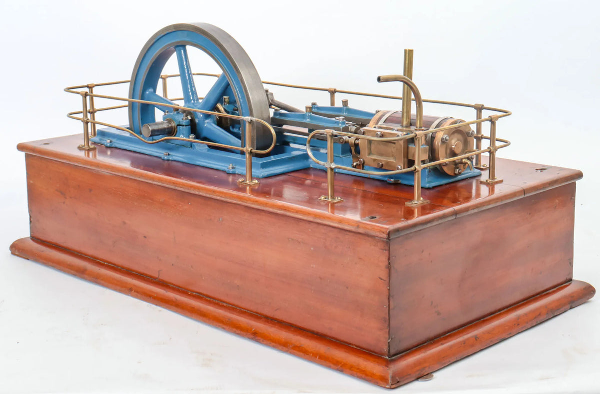 Horizontal mill engine in glass case