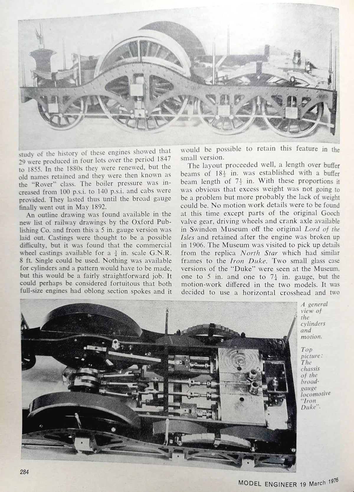 5 inch broad gauge GWR 4-2-2 ''Iron Duke''