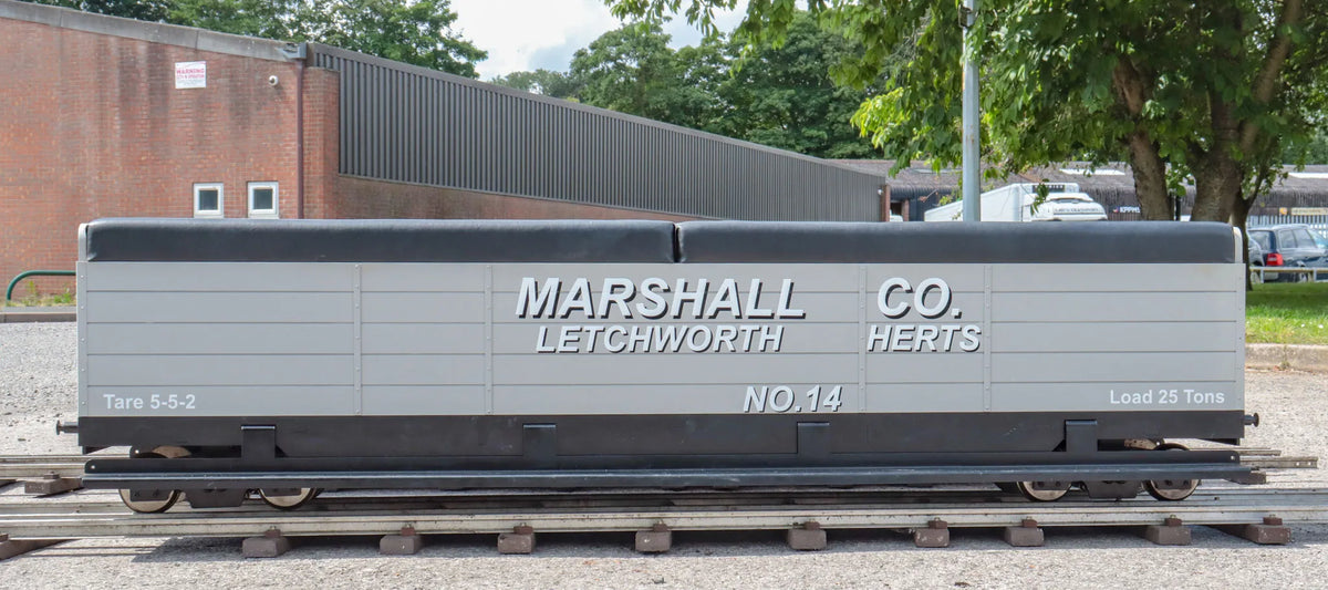 Pair 7 1/4 inch narrow gauge bogie wagons