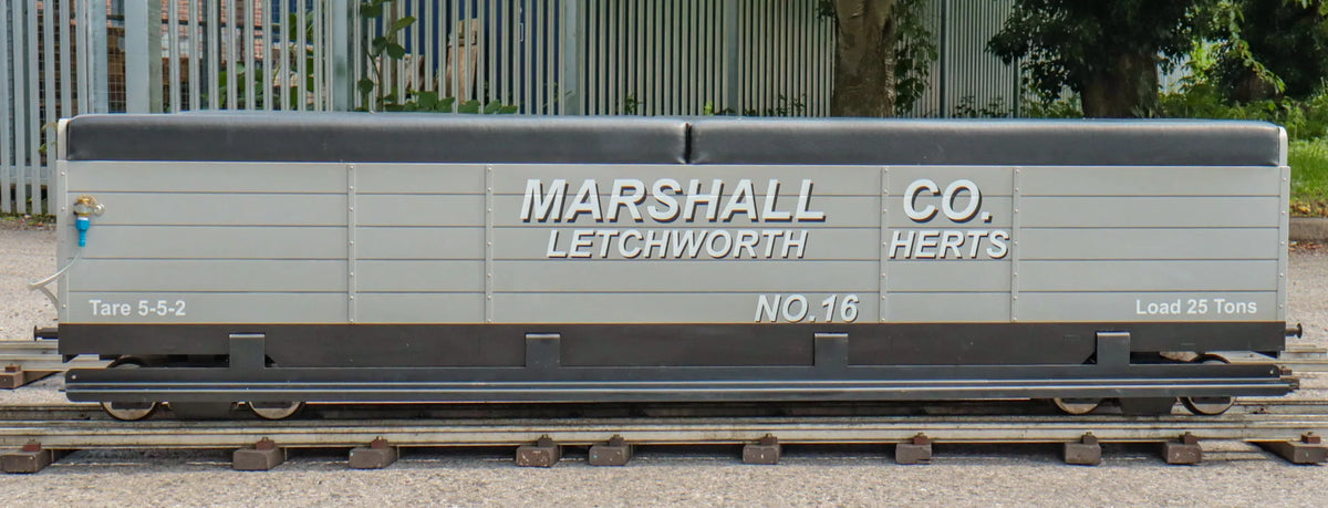 Pair 7 1/4 inch narrow gauge bogie wagons