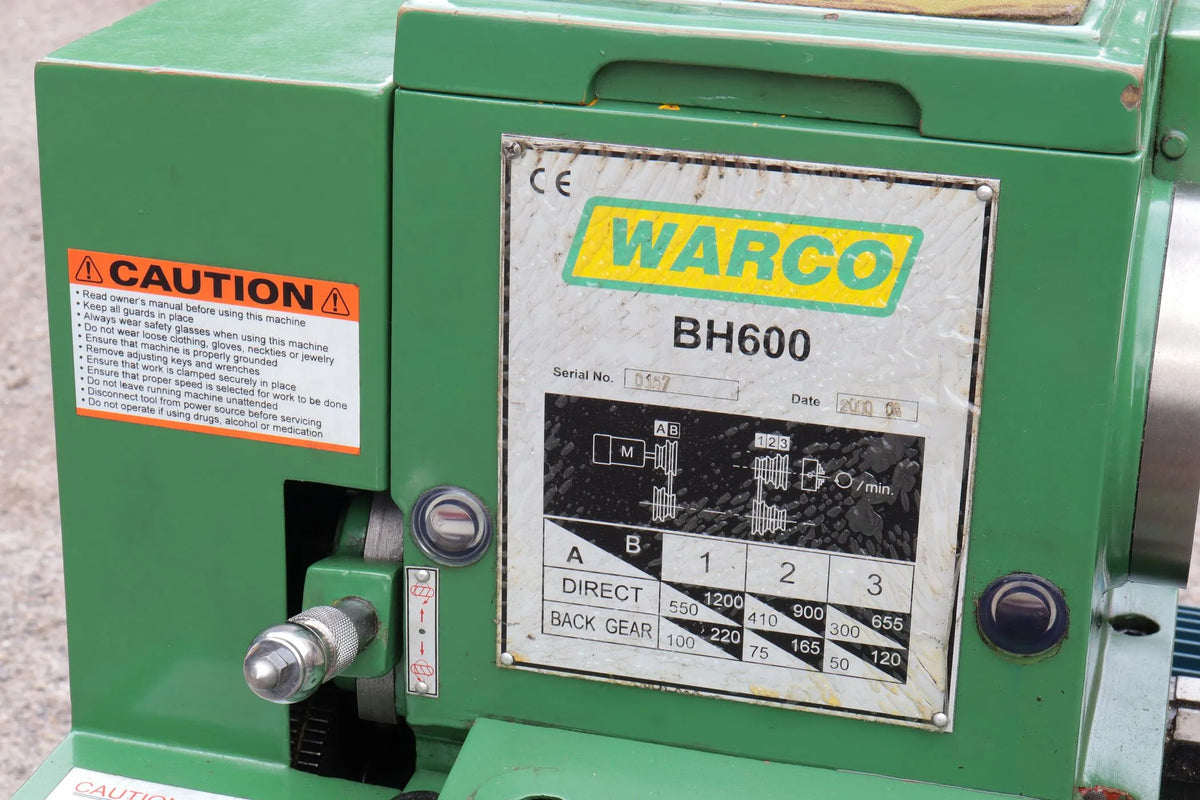 Warco BH600 Lathe with stand