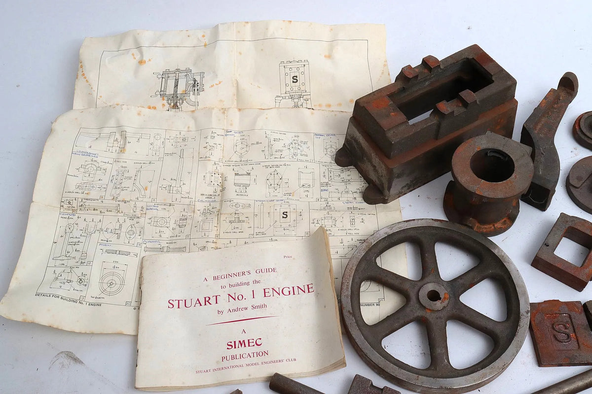 Stuart No.1 castings with construction book