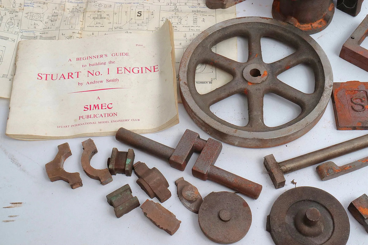 Stuart No.1 castings with construction book