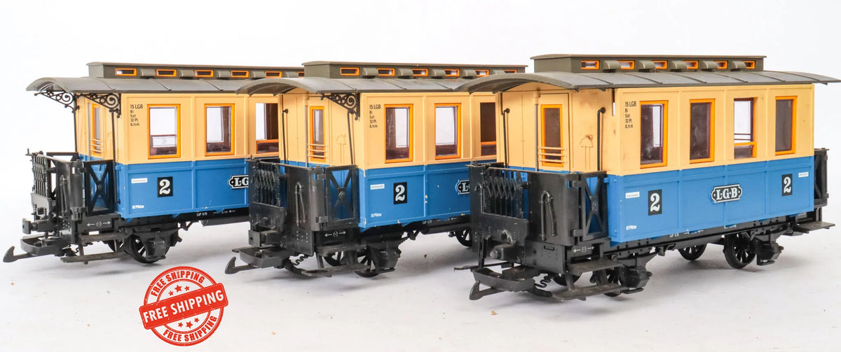 Three LGB Third class cars