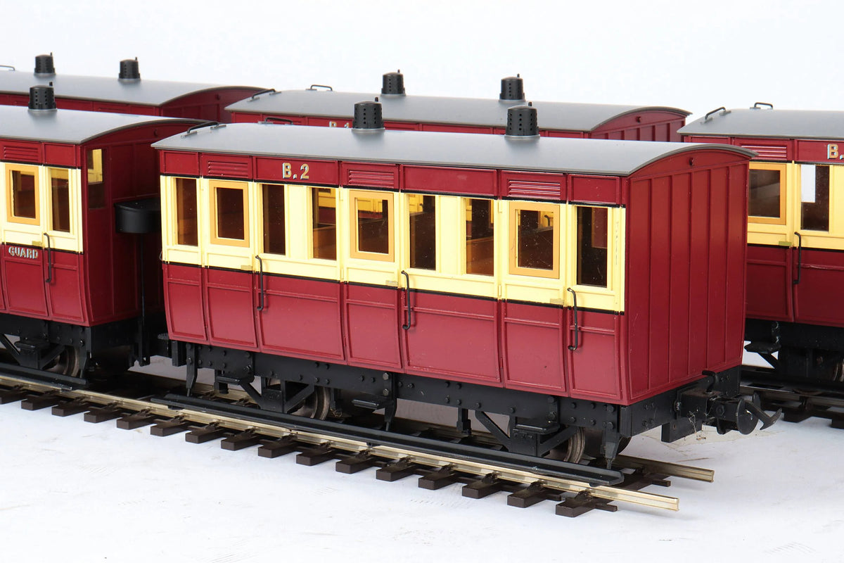 Rake of six 45mm gauge Isle of Man coaches