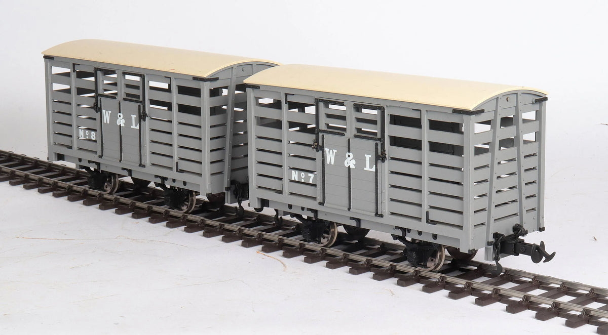 Pair of 45mm gauge Welshpool & Llanfair cattle wagons