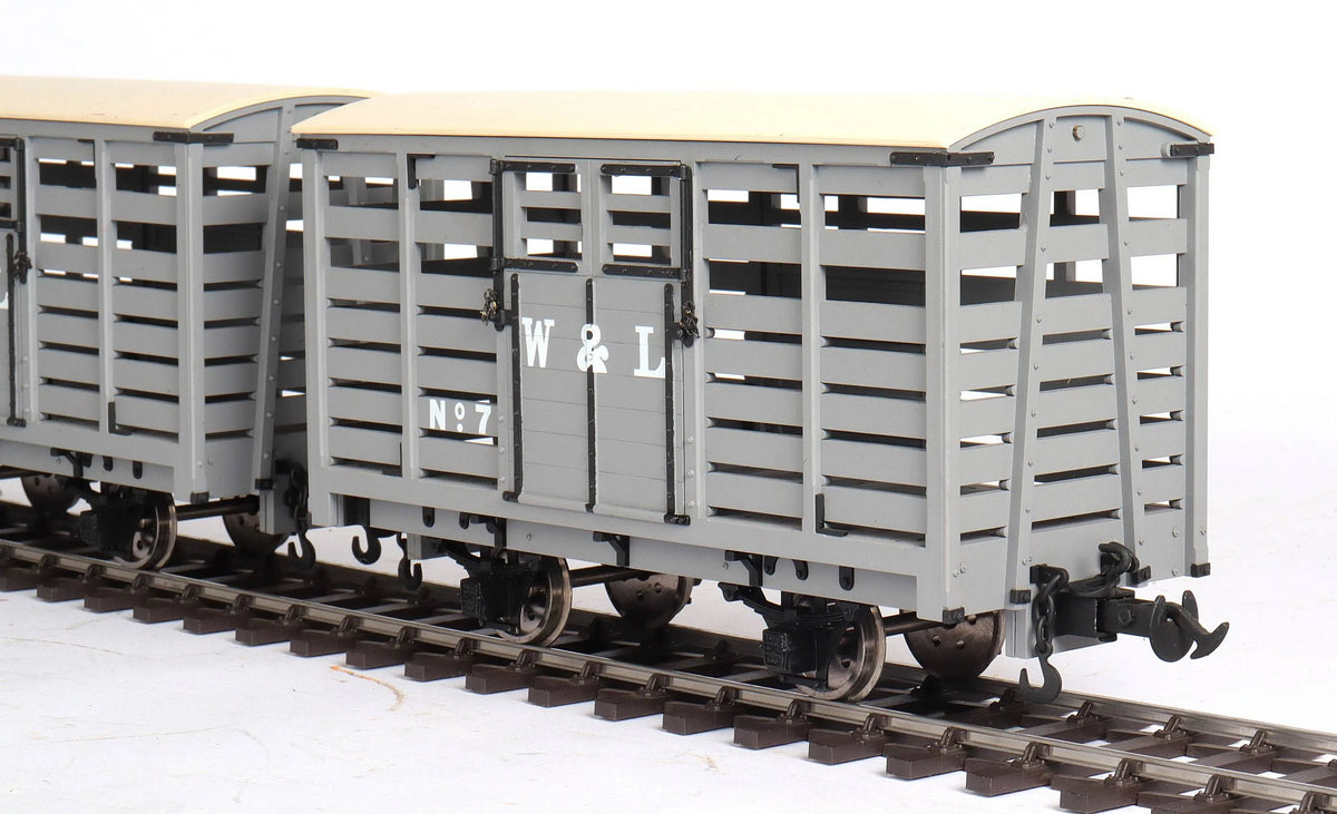 Pair of 45mm gauge Welshpool & Llanfair cattle wagons