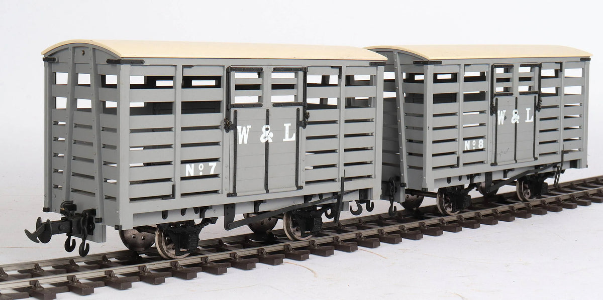 Pair of 45mm gauge Welshpool & Llanfair cattle wagons