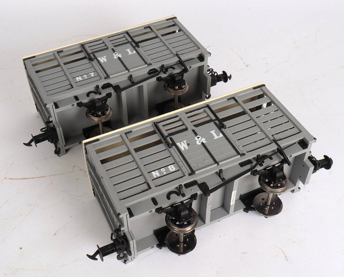 Pair of 45mm gauge Welshpool & Llanfair cattle wagons