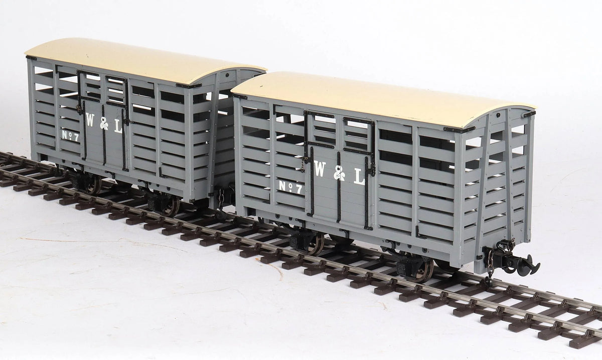 Pair of 45mm gauge Welshpool & Llanfair cattle wagons